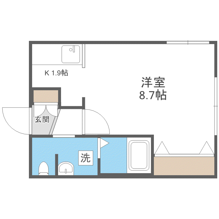 JENTILE43°(1K/1階)の間取り写真