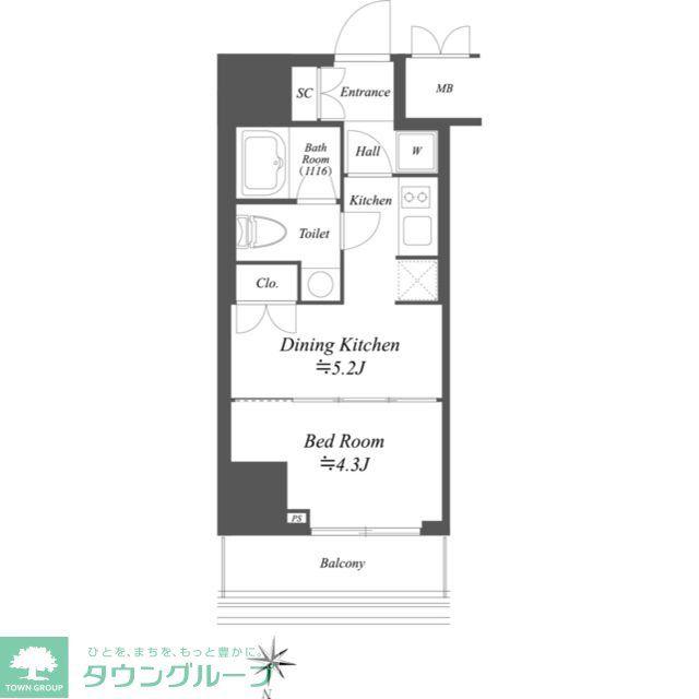 AIFLAT文京本駒込(1DK/3階)の間取り写真