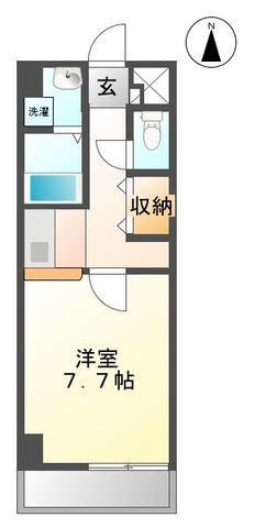デロリアン(1K/3階)の間取り写真