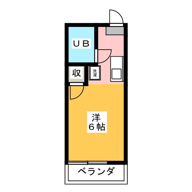 スプリングハウス(ワンルーム/2階)の間取り写真