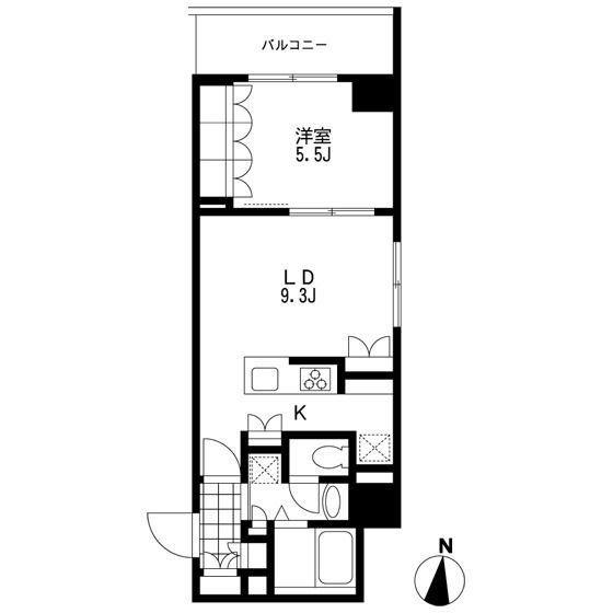 プライマル錦糸町(1LDK/3階)の間取り写真