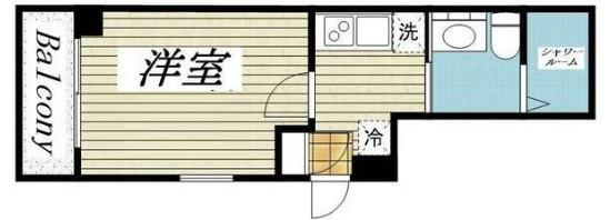 ベネボレンス千早(1K/1階)の間取り写真