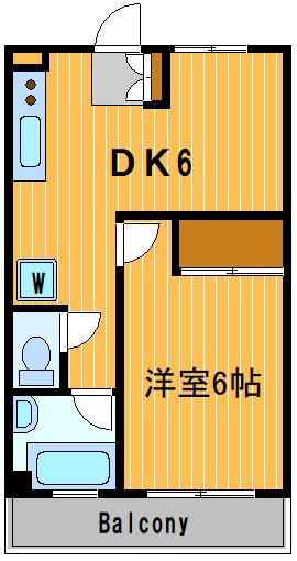 ダイアパレス白楽(1DK/5階)の間取り写真