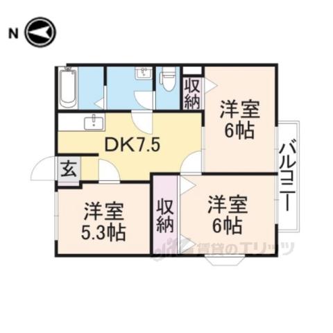 吉川ハイツ(3DK/2階)の間取り写真