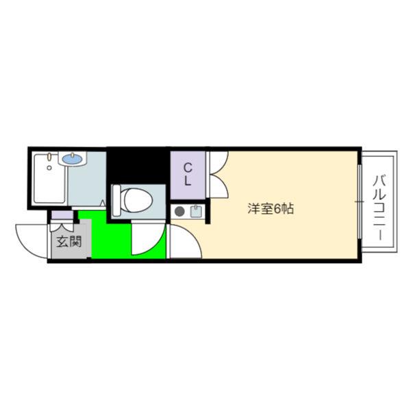ロイヤルヒルズ花の木(ワンルーム/4階)の間取り写真