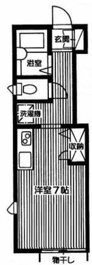 アリス広尾(1K/2階)の間取り写真