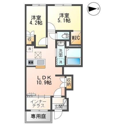 メゾン エメ(2LDK/1階)の間取り写真