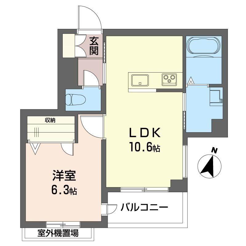 クレスティークI(1LDK/2階)の間取り写真