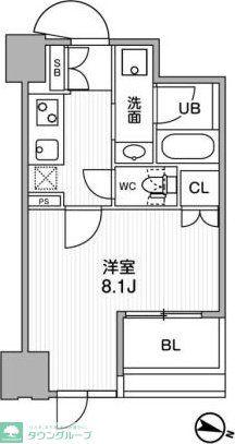 東神田テラスレジデンス(1K/12階)の間取り写真