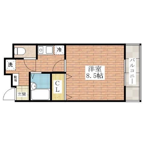 エンゼルウチダ(1K/4階)の間取り写真