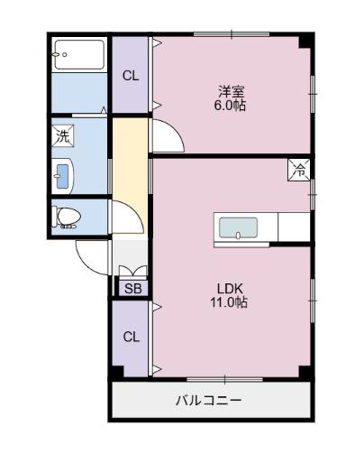 STEP21(1LDK/1階)の間取り写真