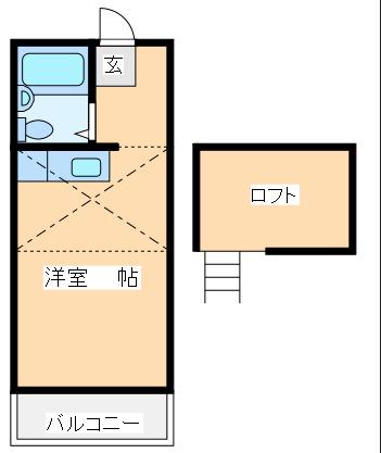 アミニティー上末吉(ワンルーム/2階)の間取り写真