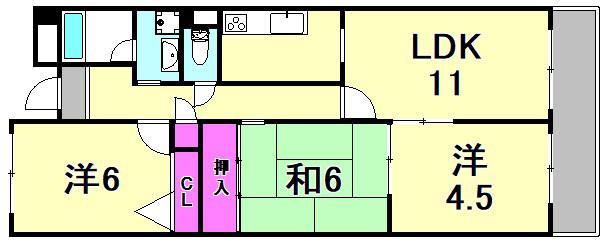 サンベリオ(3LDK/3階)の間取り写真