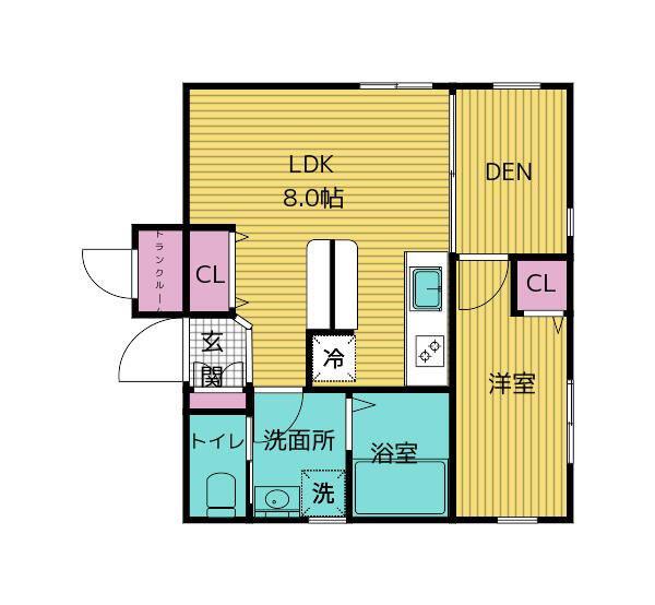 リシュブール池上(1SLDK/1階)の間取り写真