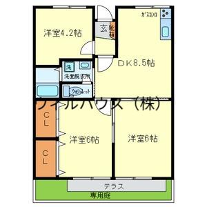 グランドールアベニュー(3DK/1階)の間取り写真