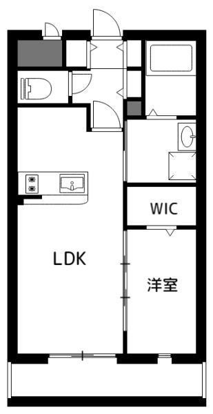 アーベイン松山(1LDK/1階)の間取り写真