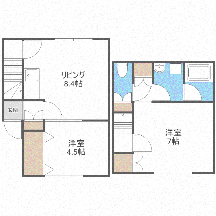FORT・KNOX南郷(2LDK/2階)の間取り写真