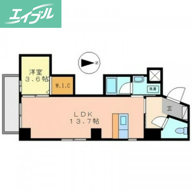アーバンパレス医大前(1LDK/6階)の間取り写真