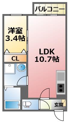 リブレメゾン東鳴尾I(1LDK/2階)の間取り写真