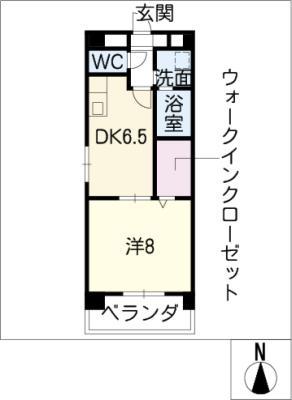 プレザン本山(1DK/5階)の間取り写真