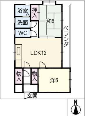 ウィンヒル江南(2LDK/4階)の間取り写真