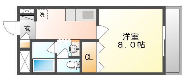 アルペジオ富町(1K/3階)の間取り写真