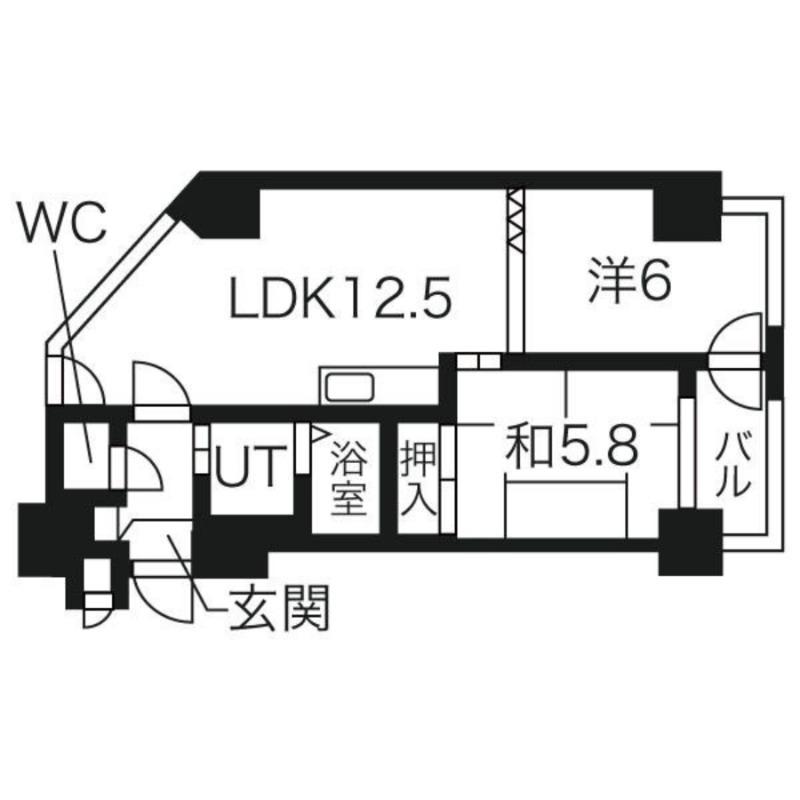 日興パレス東札幌(1LDK/10階)の間取り写真