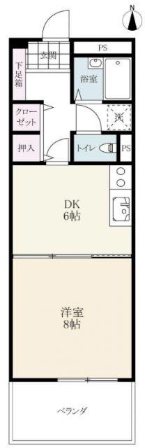 パークサイド松島II(1DK/6階)の間取り写真