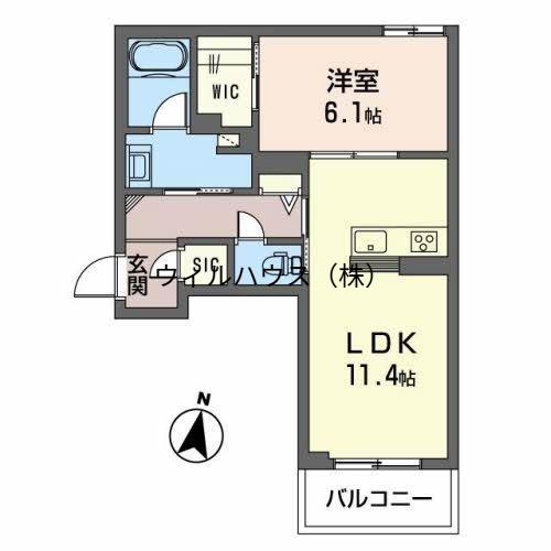 EGRET(1LDK/2階)の間取り写真