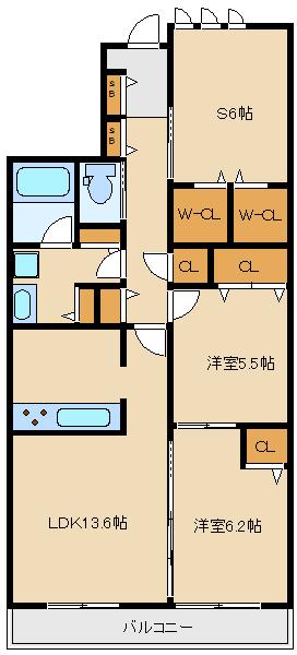 BLISS MIYAMAEDAIRA(3LDK/1階)の間取り写真