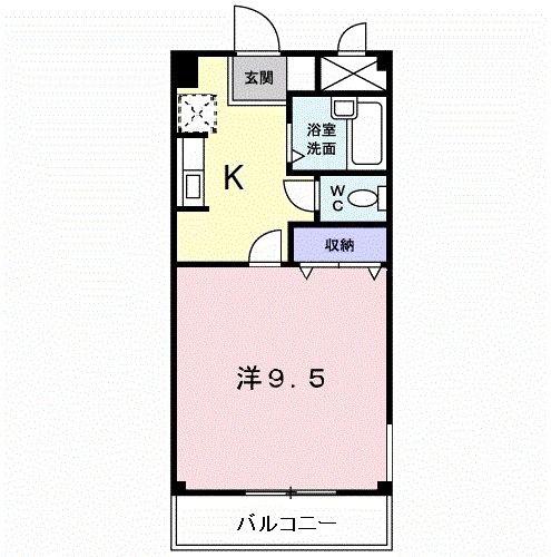 プライムコート(1K/1階)の間取り写真