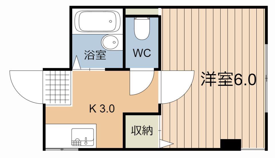 YYビル(1K/1階)の間取り写真