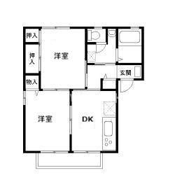 パークハイム(2DK/1階)の間取り写真