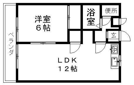 アーバンハイツヒロA(1LDK/1階)の間取り写真