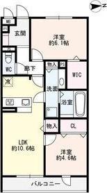 グリーヴィラ柱曙(2LDK/2階)の間取り写真