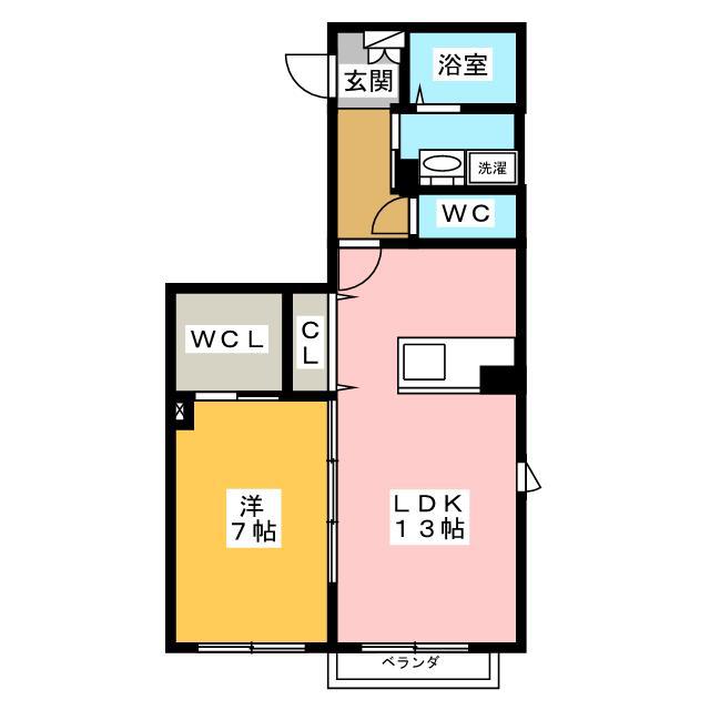 パークメゾン(1LDK/1階)の間取り写真