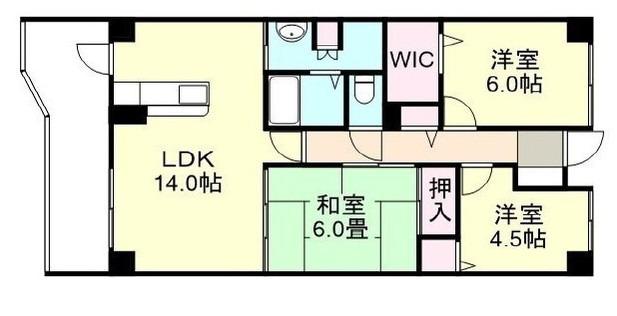スカール有楽(3LDK/3階)の間取り写真