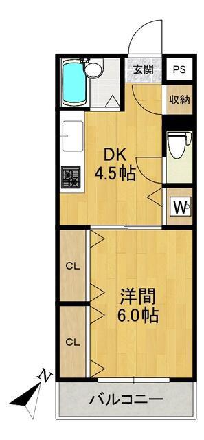 メゾンSHOUSHOU(1DK/1階)の間取り写真