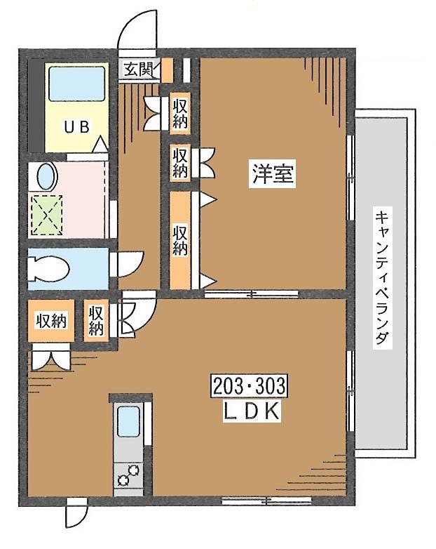 サンライトクレスト(1LDK/2階)の間取り写真