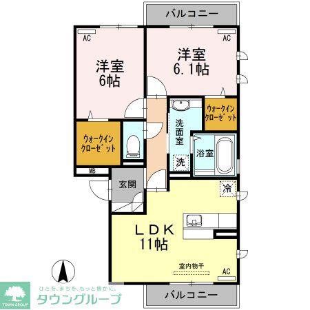 アルぺージュ大森A棟(2LDK/2階)の間取り写真