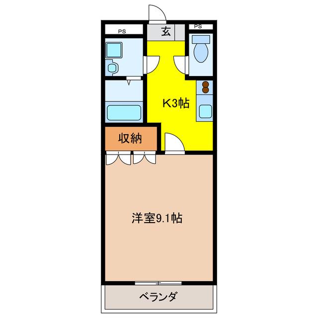 アクアレジェンド(1K/1階)の間取り写真