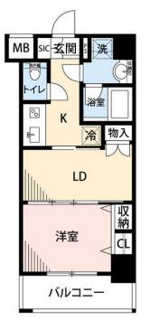 マイナビステイ新宿外苑東通(1DK/5階)の間取り写真