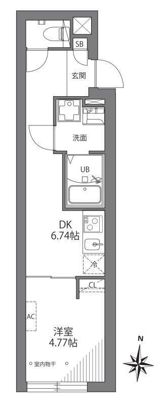 三ノ輪アパートメント(1DK/5階)の間取り写真