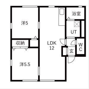 ヴィラ相生A(2LDK/1階)の間取り写真