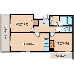 リュストル武庫之荘(2LDK/3階)の間取り写真