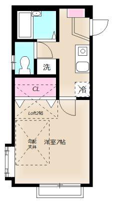 メゾンルペール(1K/2階)の間取り写真