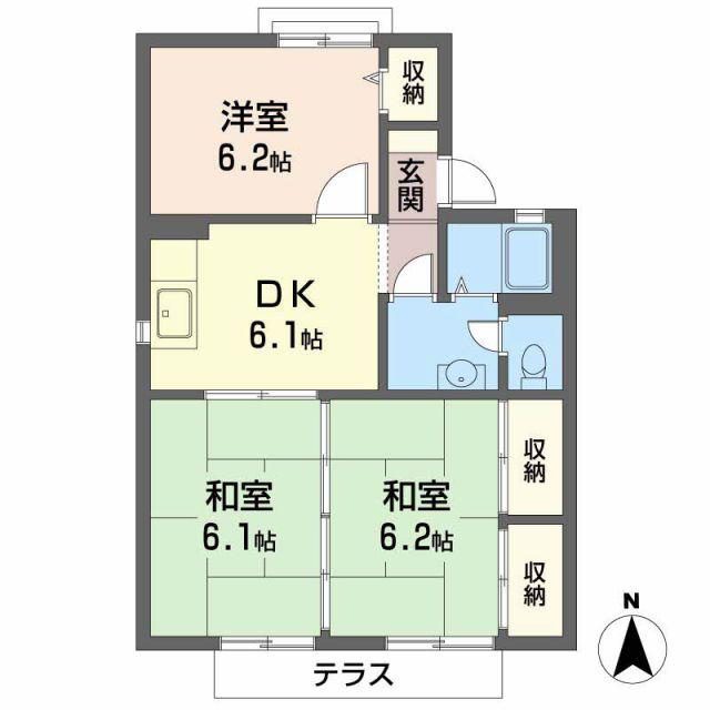 ファミール前島II(3DK/1階)の間取り写真