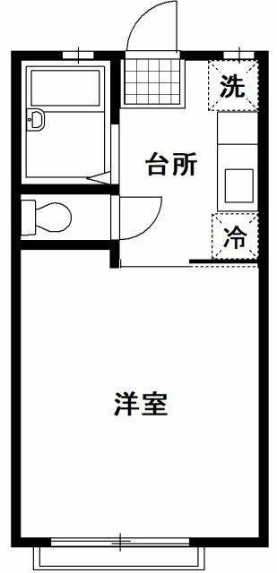 百合ハイム(1K/1階)の間取り写真