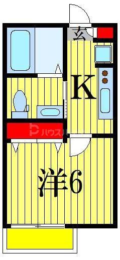 ガレオン船橋(1K/3階)の間取り写真