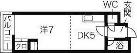 サウス1014(1DK/1階)の間取り写真